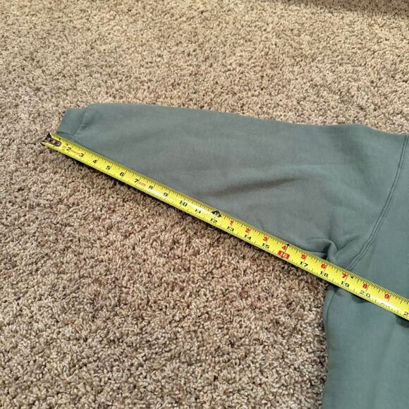 Vintage Russell Athletic Sweatshirt Adult M Blank Green V-Neck Pullover USA Made - Picture 7 of 7